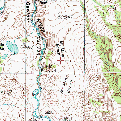 Topographic Map of McMinn Bench, MT