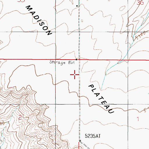 Topographic Map of Madison Plateau, MT