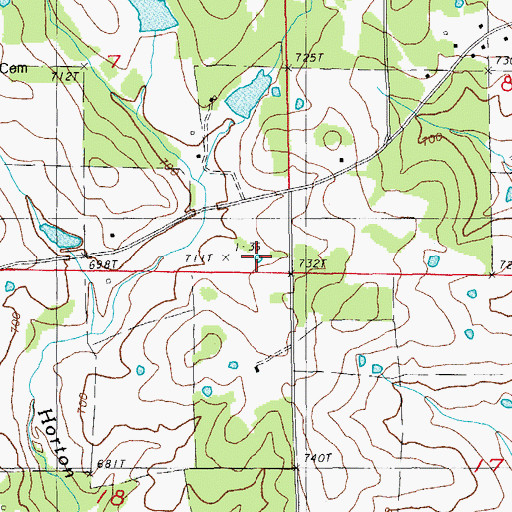 Topographic Map of Courtwright Lake, AR