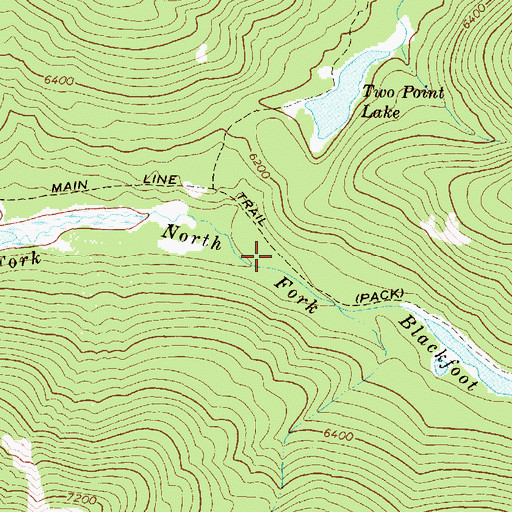 Topographic Map of Main Line Trail, MT