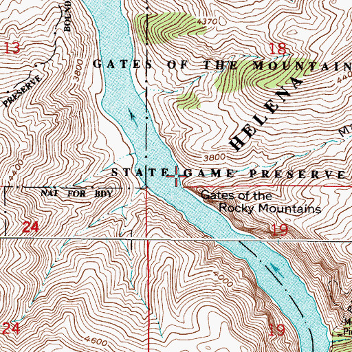 Topographic Map of Mann Gulch, MT
