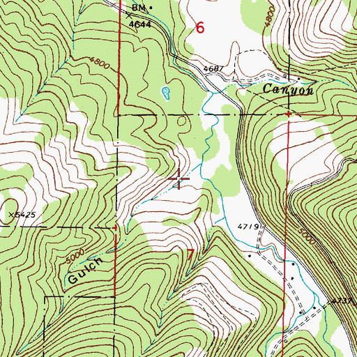 Topographic Map of McCarthy Gulch, MT