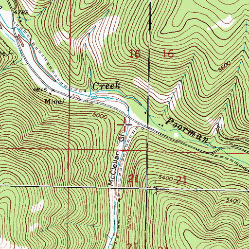 Topographic Map of McClellan Gulch, MT