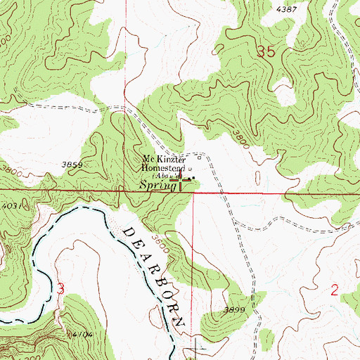 Topographic Map of McKinzter Homestead, MT