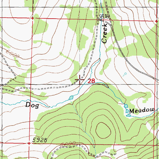 Topographic Map of Meadow Creek, MT