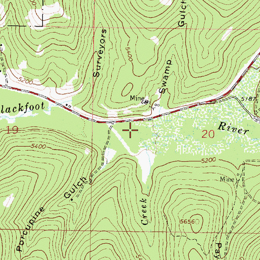 Topographic Map of Meadow Creek, MT