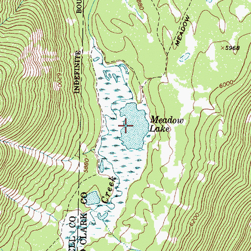 Topographic Map of Meadow Lake, MT