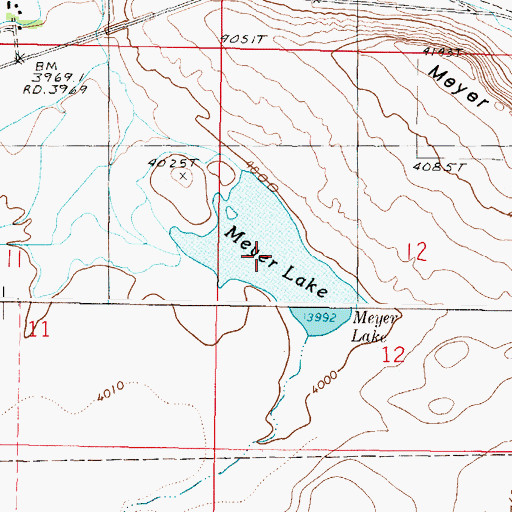 Topographic Map of Meyer Lake, MT