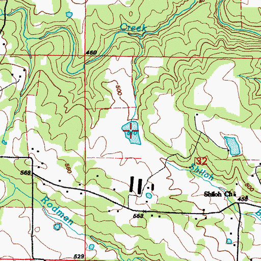Topographic Map of Lercher Lake Number Two, AR