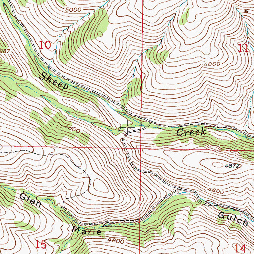 Topographic Map of Miners Gulch, MT