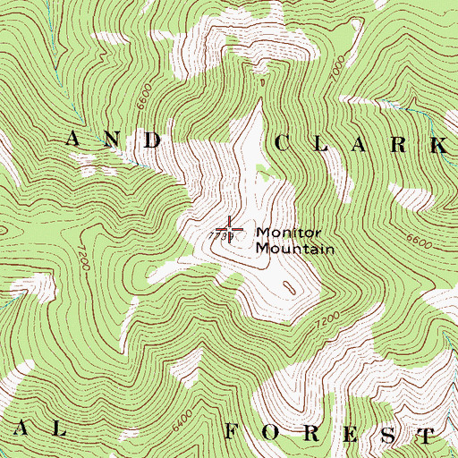 Topographic Map of Monitor Mountain, MT