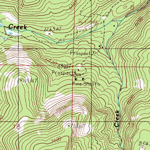 Topographic Map of Monte Cristo Mine, MT