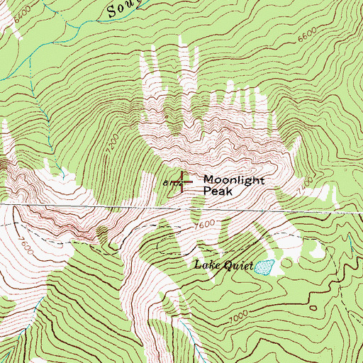Topographic Map of Moonlight Peak, MT