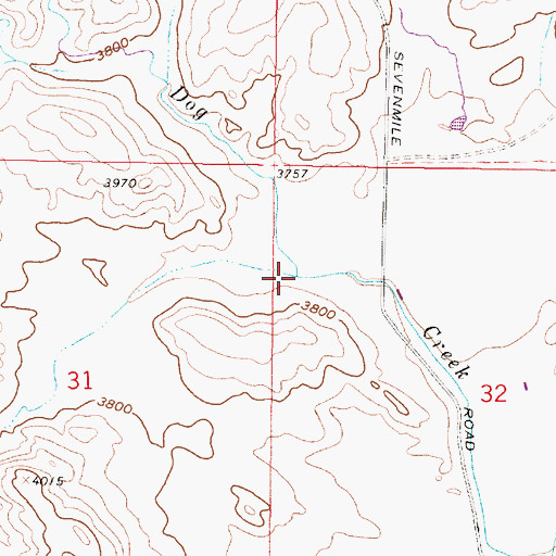 Topographic Map of Moore Creek, MT