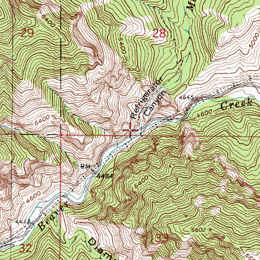 Topographic Map of Moors Creek, MT