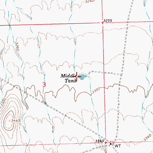 Topographic Map of Middle Tank, AZ