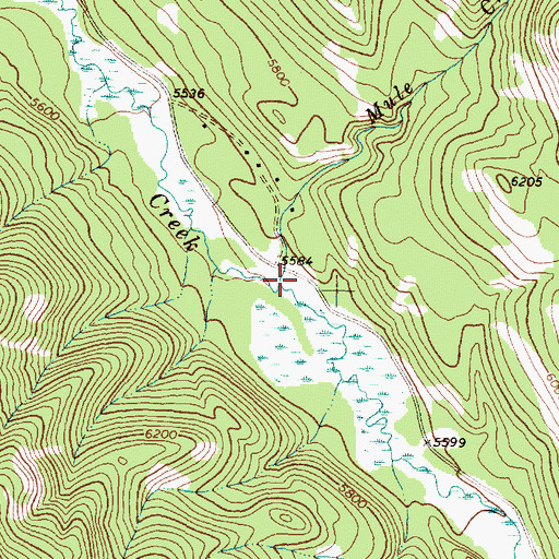 Topographic Map of Mule Creek, MT