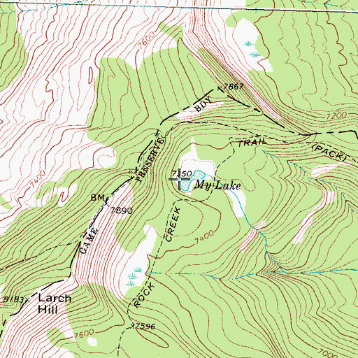 Topographic Map of My Lake, MT