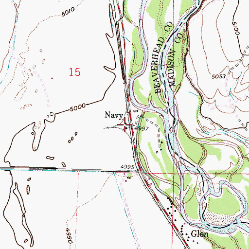 Topographic Map of Navy, MT