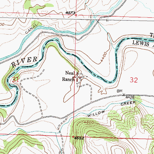 Topographic Map of Neal Ranch, MT