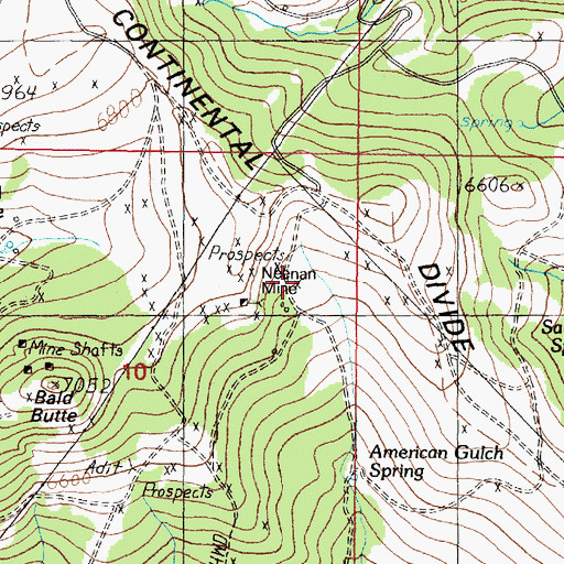 Topographic Map of Neenan Mine, MT