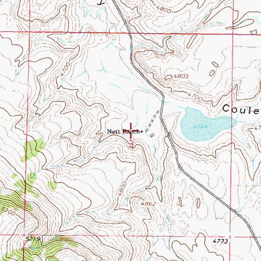 Topographic Map of Nett Ranch, MT