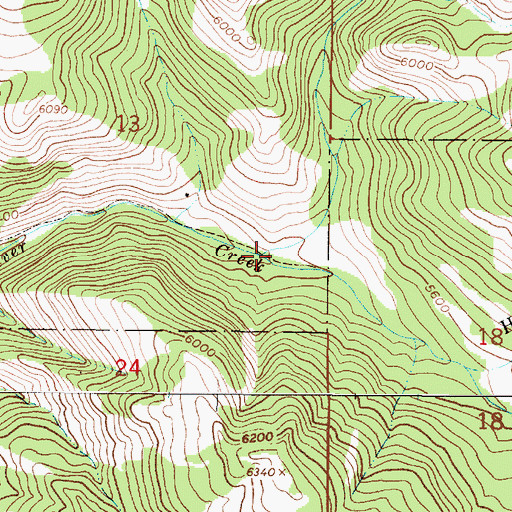 Topographic Map of North Fork Beaver Creek, MT