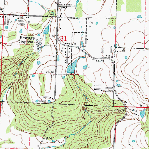 Topographic Map of Cantrell Lake Dam, AR