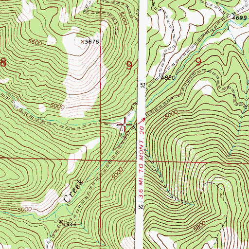 Topographic Map of North Fork Green Creek, MT