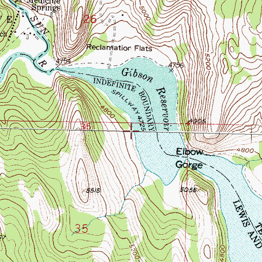 Topographic Map of North Fork Sun River, MT