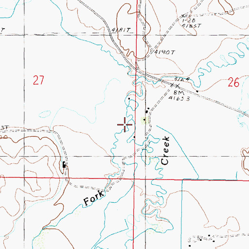 Topographic Map of North Fork Willow Creek, MT