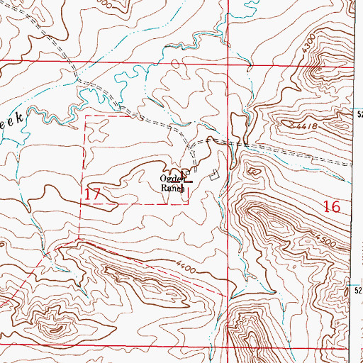 Topographic Map of Ogden Ranch, MT