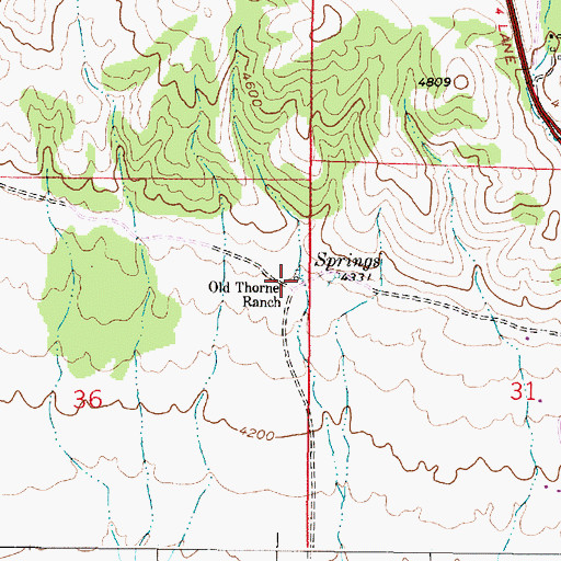Topographic Map of Old Thorne Ranch, MT