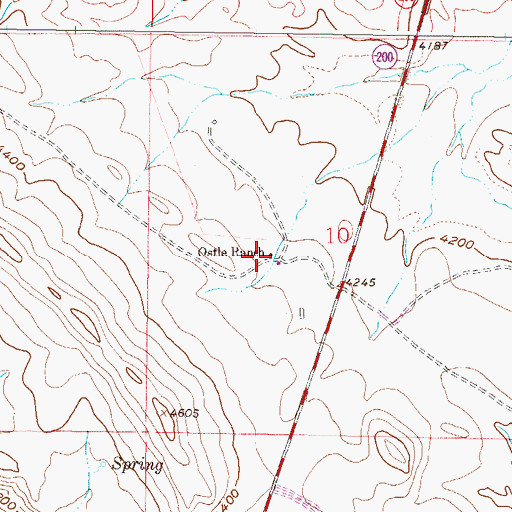 Topographic Map of Ostle Ranch, MT