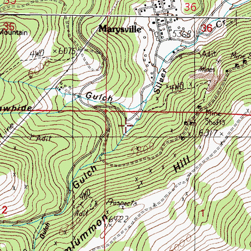 Topographic Map of Ottawa Gulch, MT