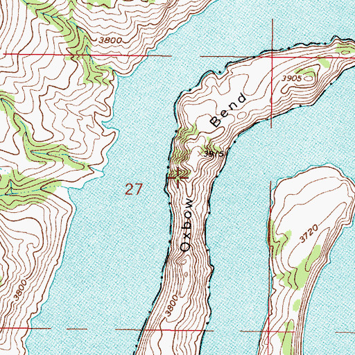 Topographic Map of Oxbow Bend, MT