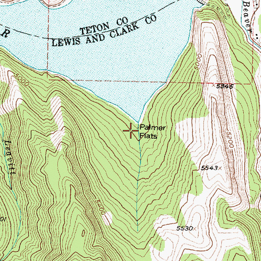 Topographic Map of Palmer Flats, MT