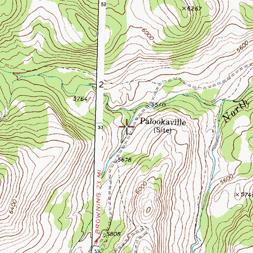 Topographic Map of Palookaville, MT