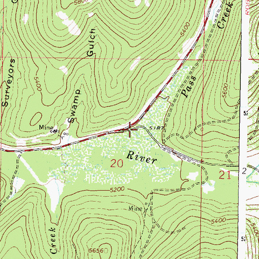 Topographic Map of Pass Creek, MT