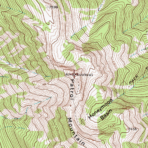 Topographic Map of Patrol Mountain, MT