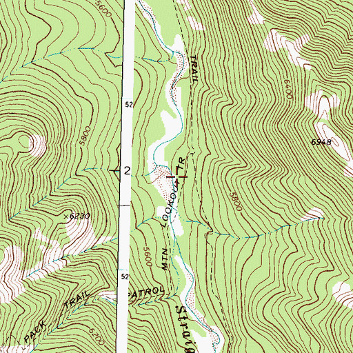 Topographic Map of Patrol Mountain Lookout Trail, MT