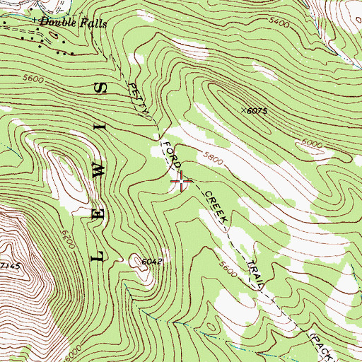 Topographic Map of Petty Ford Creek Trail, MT