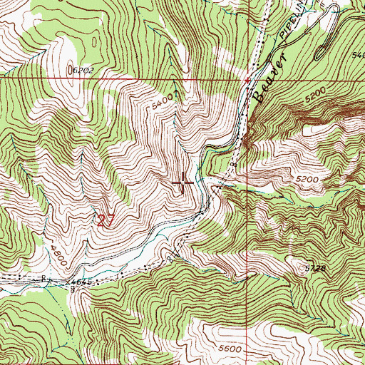 Topographic Map of Pike Creek, MT