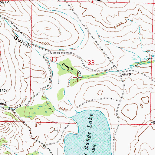 Topographic Map of Pikes Gulch, MT