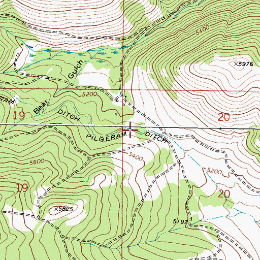 Topographic Map of Pilgeram Ditch, MT