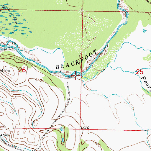 Topographic Map of Poorman Creek, MT