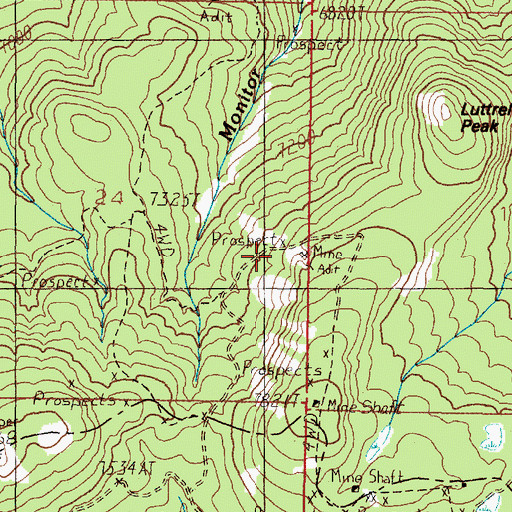 Topographic Map of Porphyry Dike Mine, MT