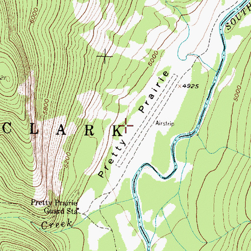 Topographic Map of Pretty Prairie, MT
