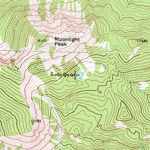 Topographic Map of Lake Quiet, MT