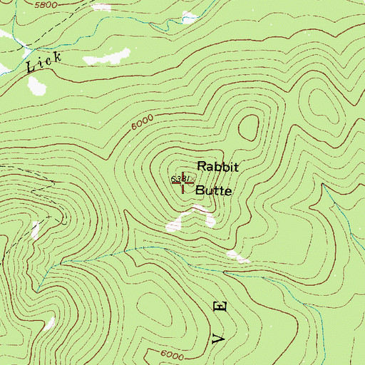 Topographic Map of Rabbit Butte, MT